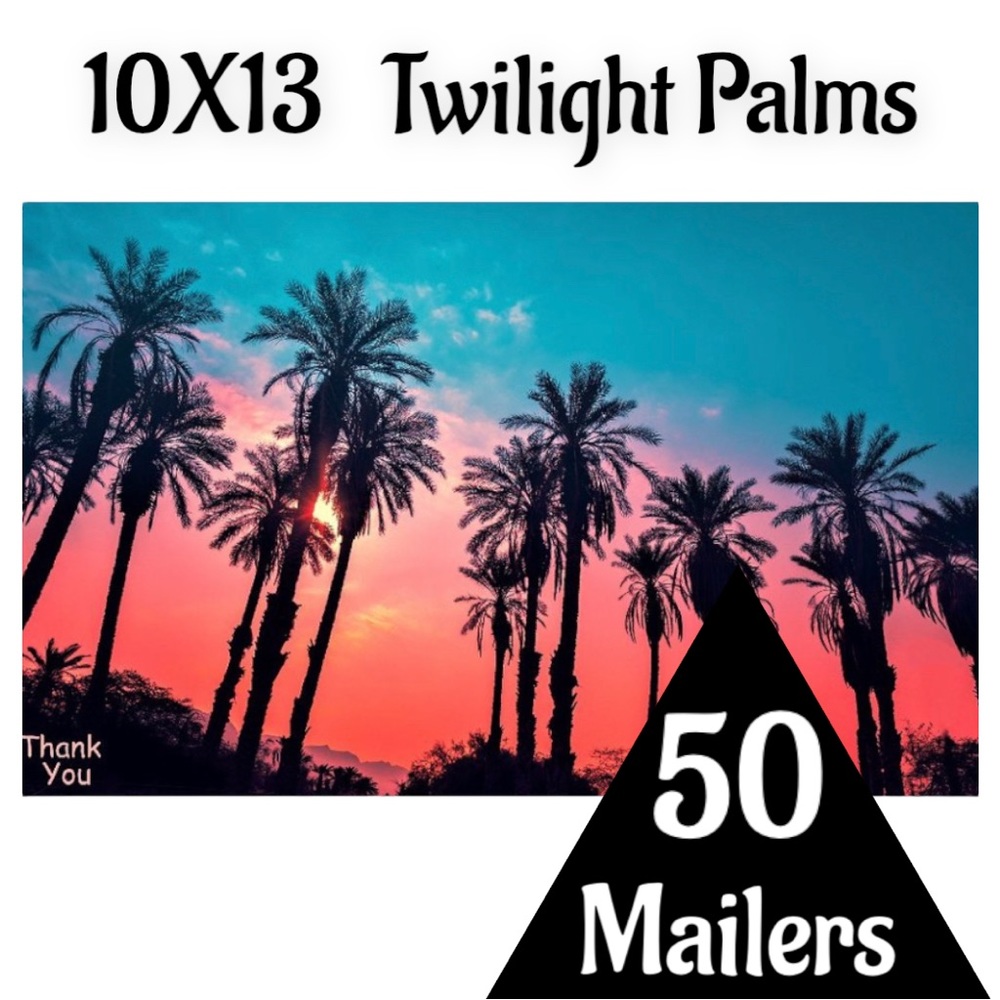 50 10X13 Poly Mailers Twilight Palms Shipping Envelopes PRICE IS FIRM - Picture 3 of 8